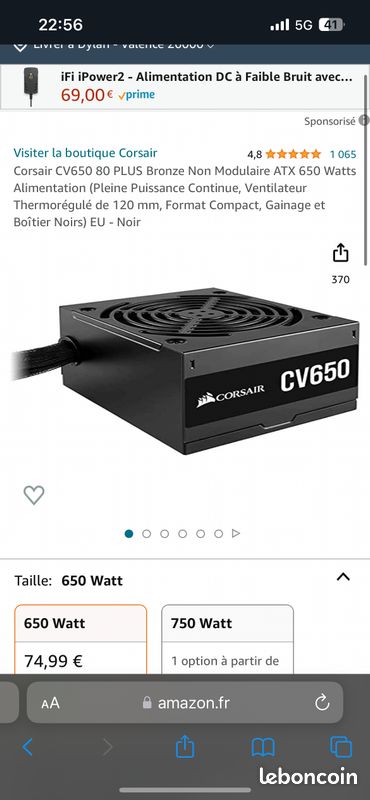 Alim 650w corsair plus bronze (image 1)