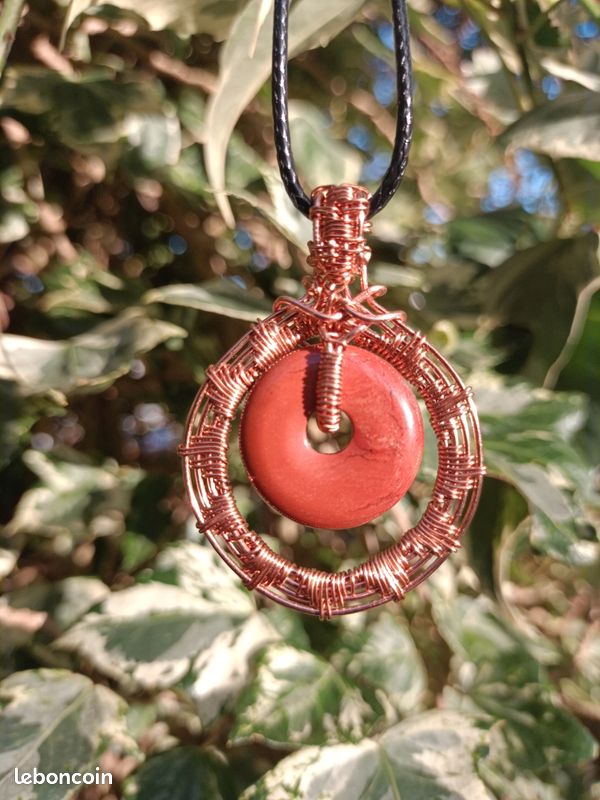 Collier Argent Sterling 925 Avec Pierre Jaspe Multicolore - Fait Main, Longueur 21 Pouces, Unique