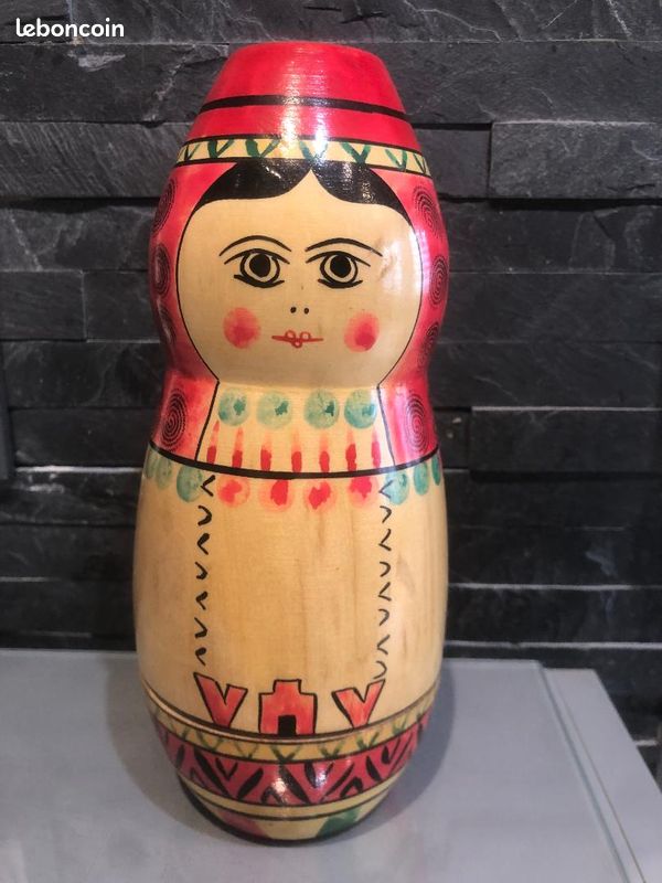 5 Poupées Russes Matriochka H17,5cm – Peintes Main, Signées, Gigognes Artisanales
