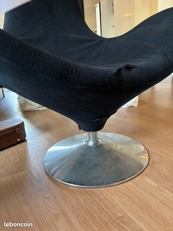 Fauteuil design en velours anthracite "Enjoy Home" - 10238