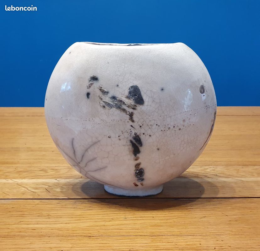 Vase Boule Design Raku – Céramique d'art Taller Botijo (Uruguay) (image 2)