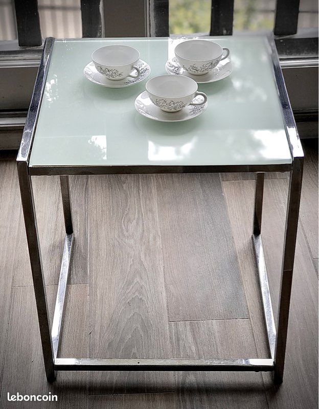 Table d’appoint La Redoute- élégance métal et verre, design minimaliste pour sublimer votre intérieur (image 4)