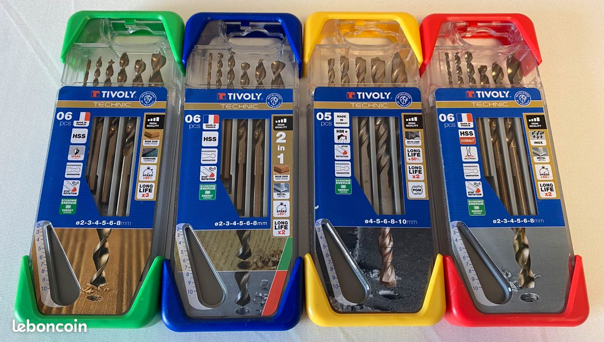Coffret De 16 Mèches De Perceuse Parkside - Pour Bois, Acier Et Béton - Neuf