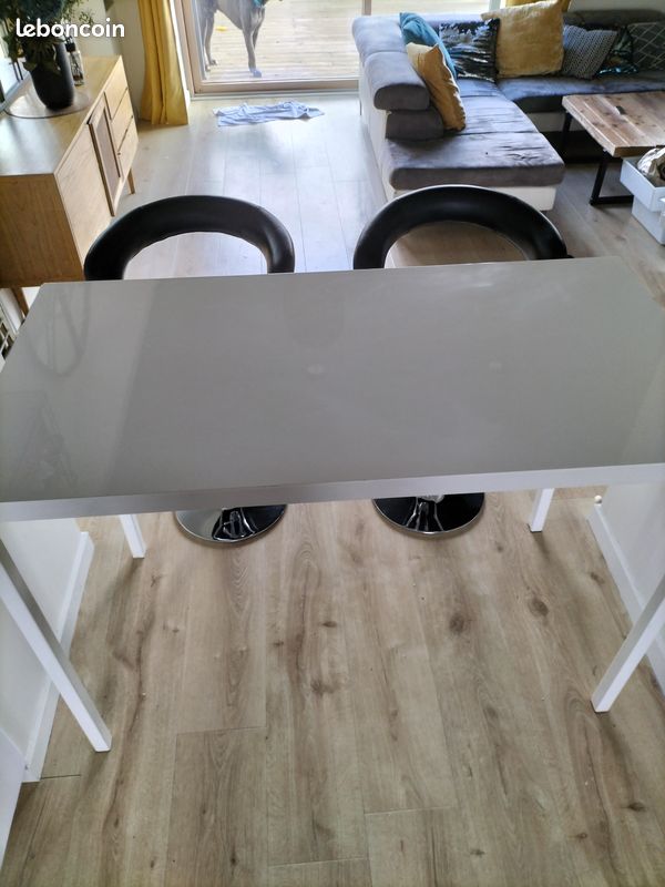 Table haute bar blanche (image 2)