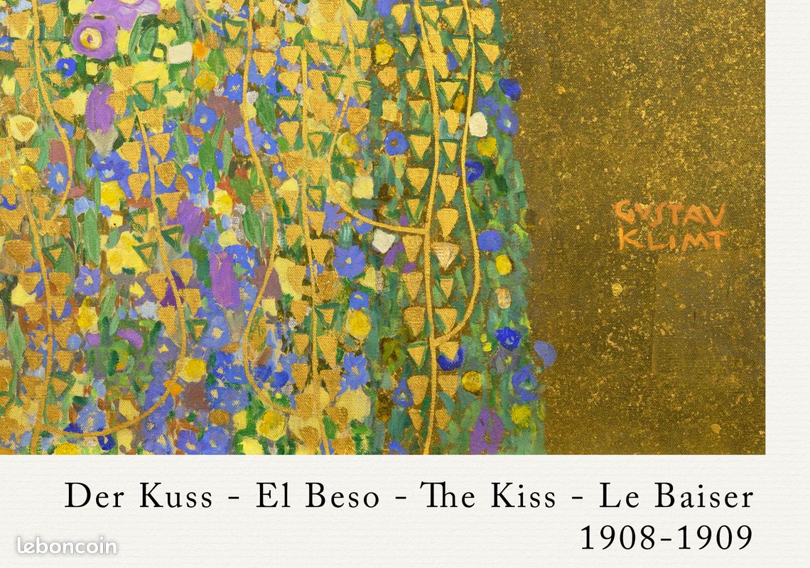 Affiche Gustav Klimt - Le Baiser (1908) | Reproduction D'Art Élégante 70x50 Cm - Idéal Pour Décorer Avec Style