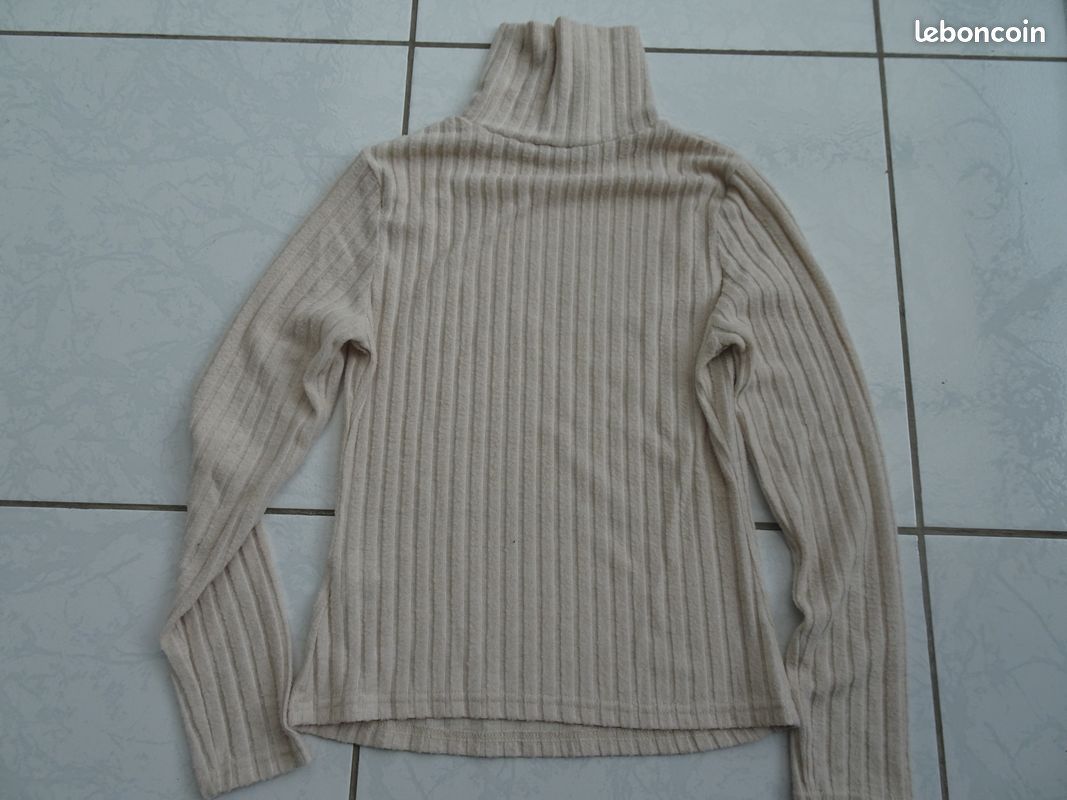 Haut col roulé beige Shein femme (image 2)