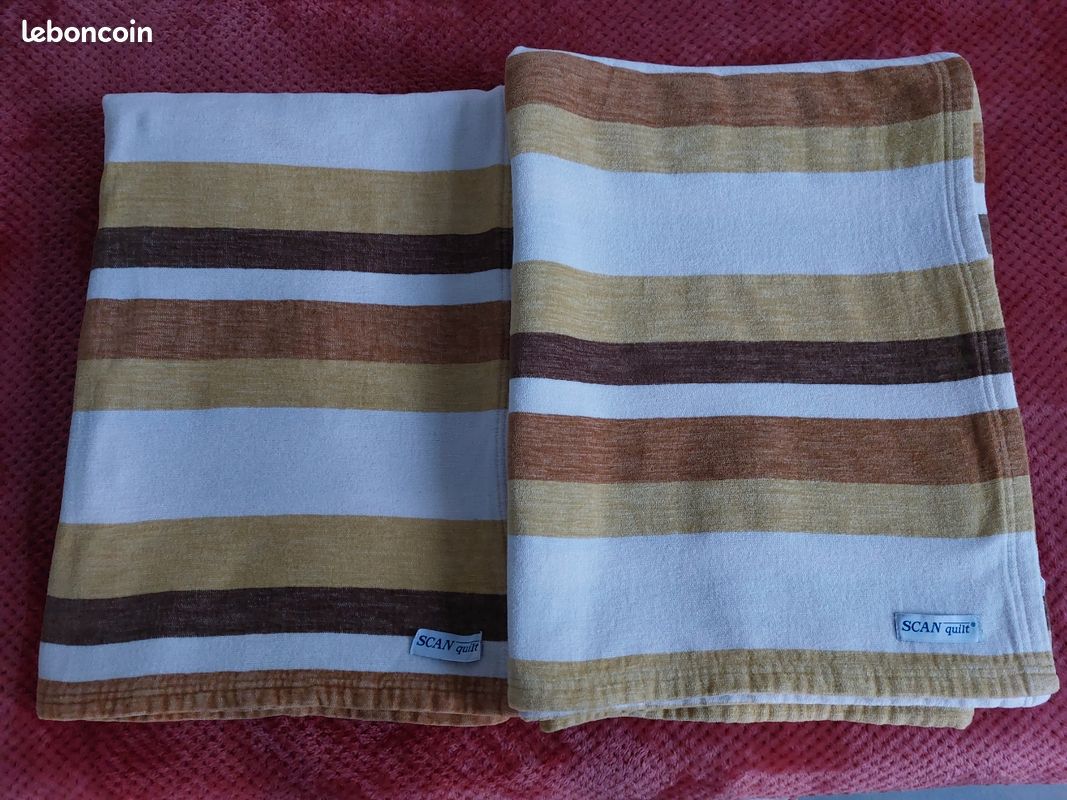 Lot plaids/couvre lits coton éponge (image 1)