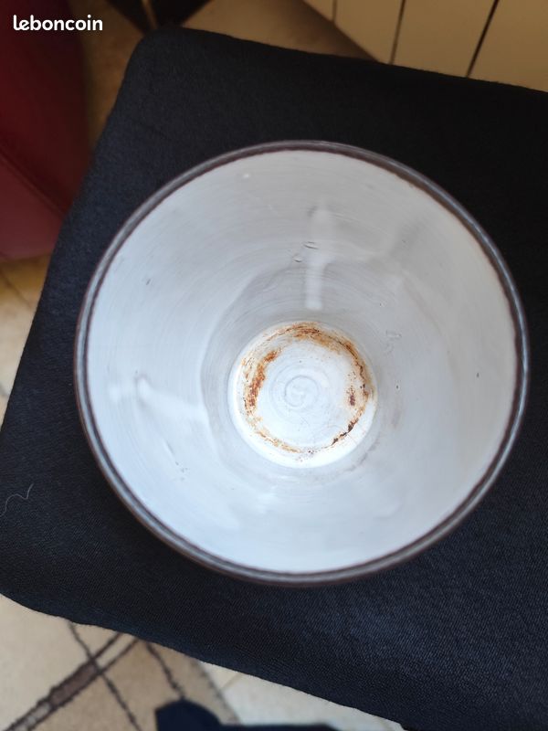 Cache-pot céramique blanc Pays-Bas années 50/60 (image 2)