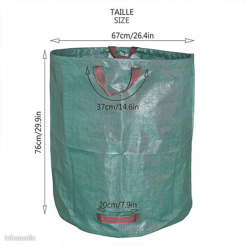 Lot De 2 Sacs Jardin 272L Gallopoff - Sacs Déchets Verts Résistants Avec Poignées - Pliables