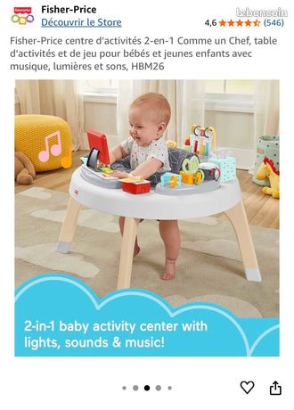 Jouet Bebe 1 An Centre D'Activités Fisher-Price 2-en-1 Comme Un Chef - Table Jeu Bébé Avec Musique Et Lumières - HBM26 Mobile Musical Lit Bébé