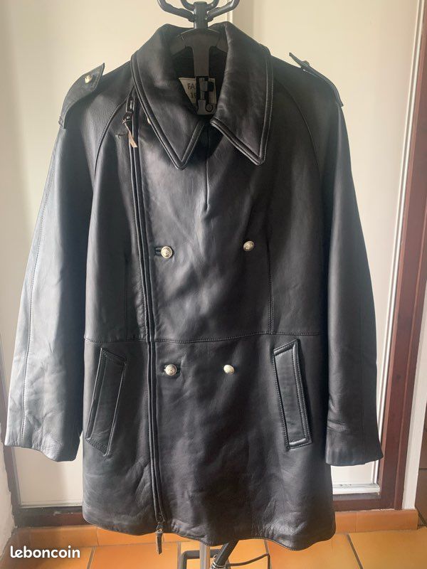 Veste 3/4 cuir motard gendarmerie Collection