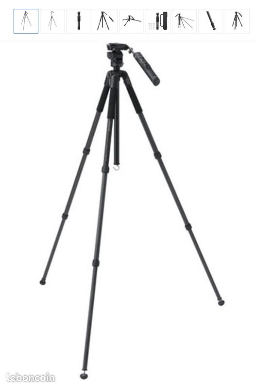 Trépied vidéo Sony VCT-VPR10 carbone – Tête fluide et télécommande (image 2)