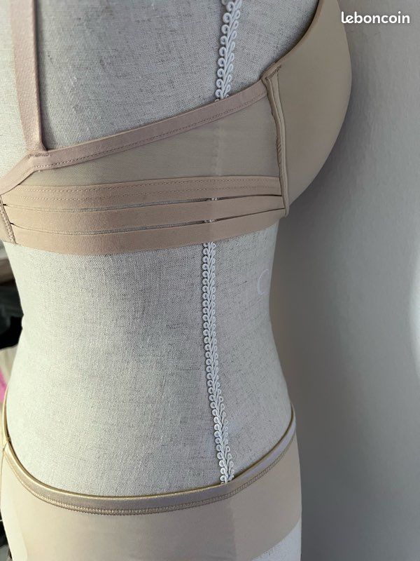 Ensemble soutien gorge et slip tanga nude Marque Maison Lejaby (image 5)