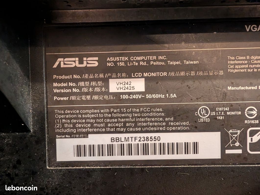 Moniteur asus d'occasion - Ordinateurs