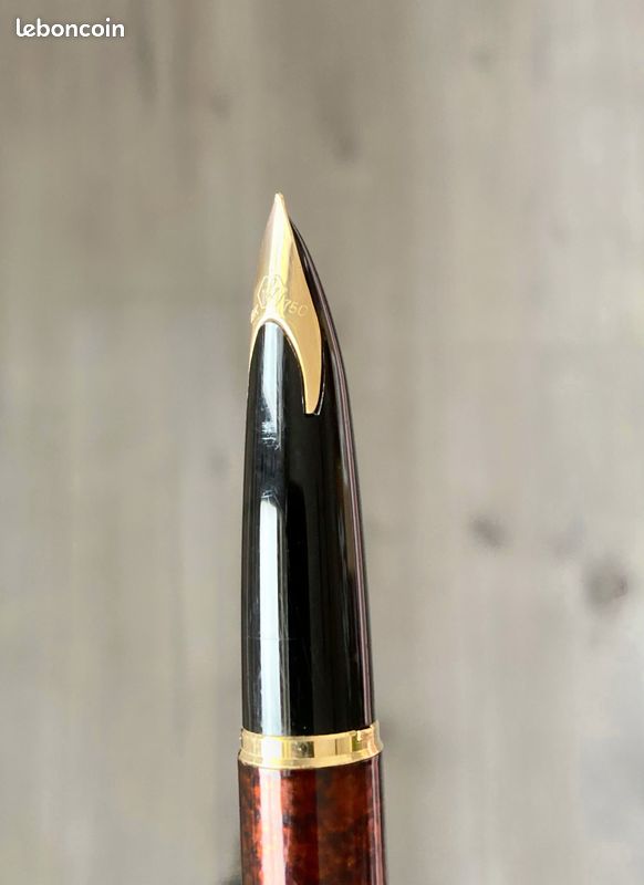 Stylo Plume Waterman CF Laque Noire - Plume En Or Massif 18 Carats - Occasion De Collection