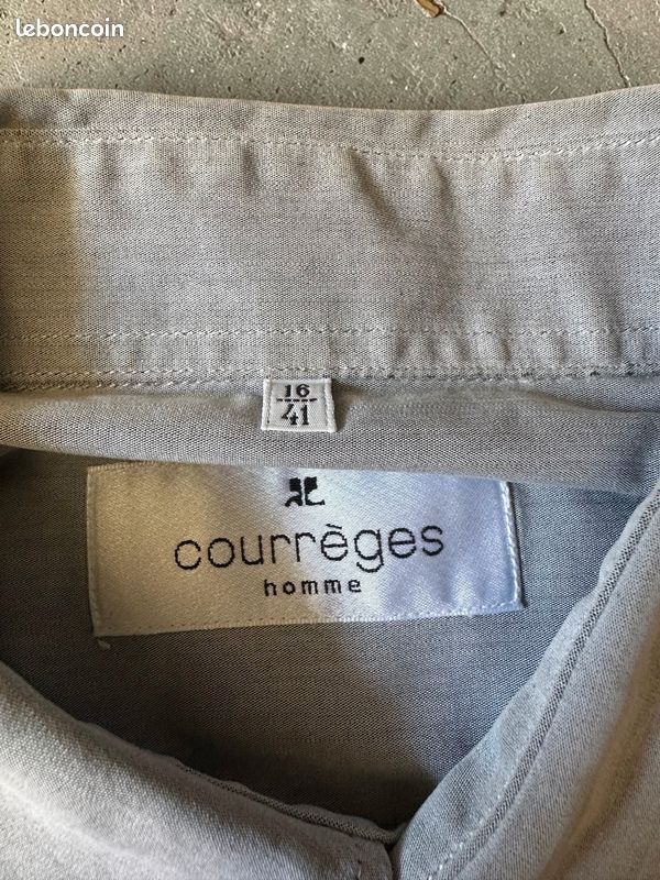 Chemise manches courtes grise Courrèges AC Taille L (image 8)