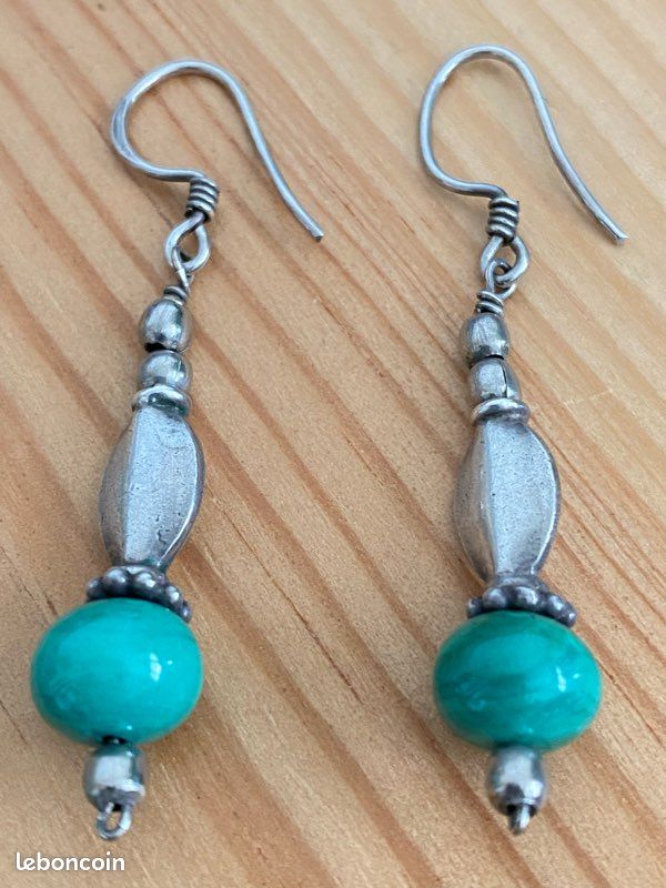 Boucles d’oreilles en argent avec malachite (image 4)