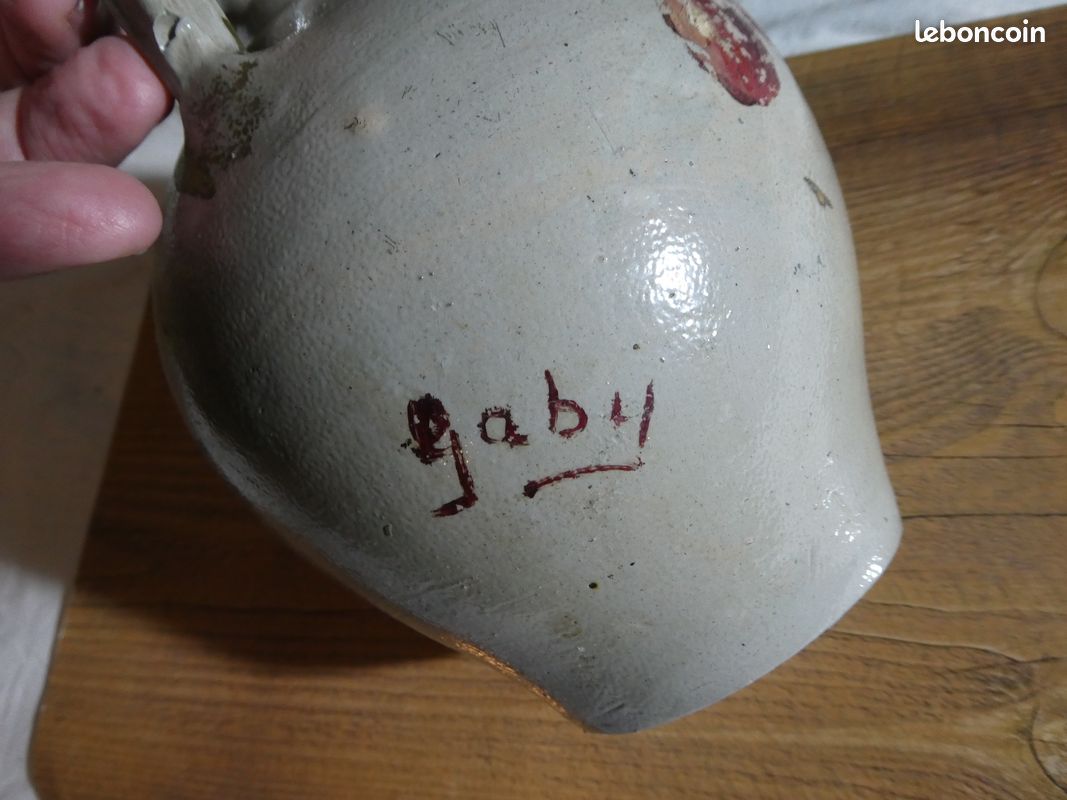 Rare pichet en Grès signé Gaby - vintage (image 7)