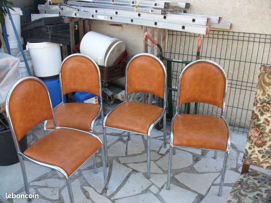 Lots de 4 chaises inox an 50 60 (image 1)