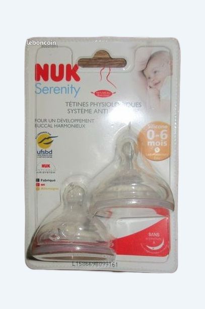 Tétines Biberon NUK Serenity / 0-6 mois - Nuk | Beebs