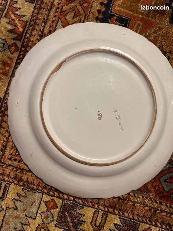 Plat Céramique Effet Bois Vintage – Déco Table – Poisson – Signé Saint-Clément