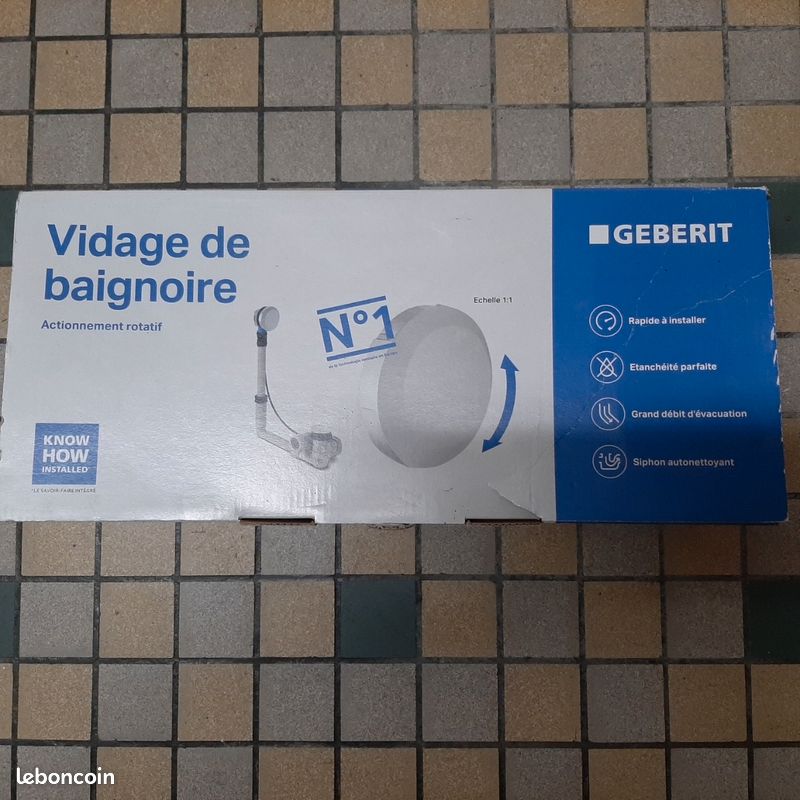 Vidage baignoire avec actionnement rotatif | Téréva