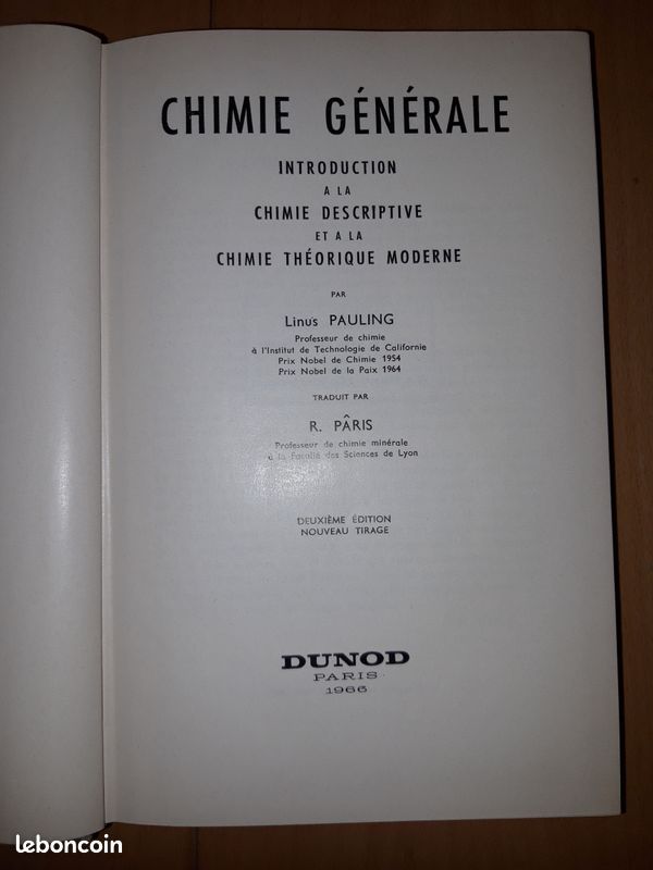 Chimie Générale - L Pauling 1966 (image 2)