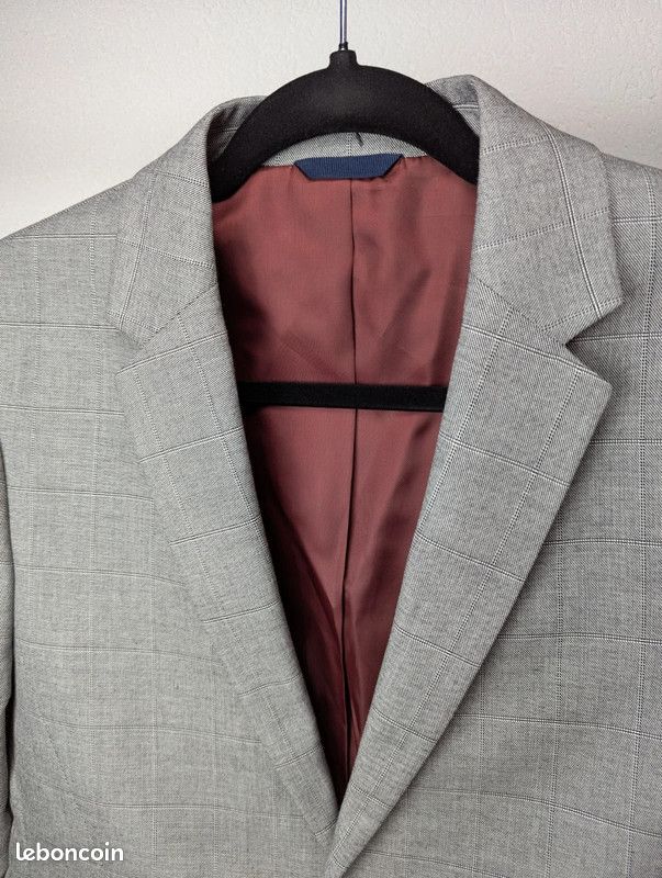 Veste Blazer Devred Grise Motif Carreaux Prince de Galles Neuve