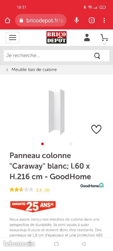 Habillage colonne pour cuisine blanc (image 2)