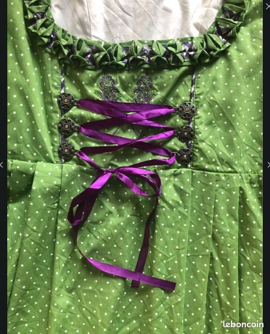 Dirndl Traditionnel Pour Femme 2 Pièces – Robe Et Tablier, Tailles 36-42, Pour Fête De La Bière Et événements