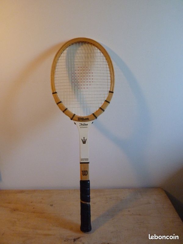 Raquette de tennis en bois autographe vintage Wilson Jack Kramer 4 5/8
