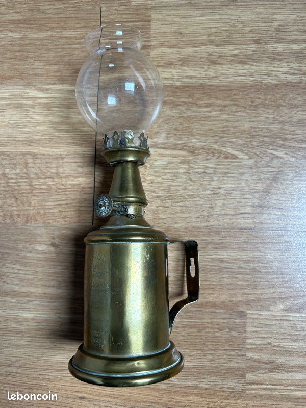 Lampe ancienne Pigeon Géon en laiton – lampe à pétrole vintage (image 3)