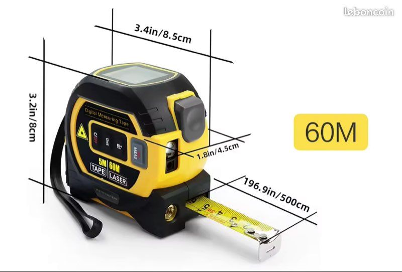 Mètre Laser Bosch – Neuf – Mesure De Distance Et Angle – Pour La Maison