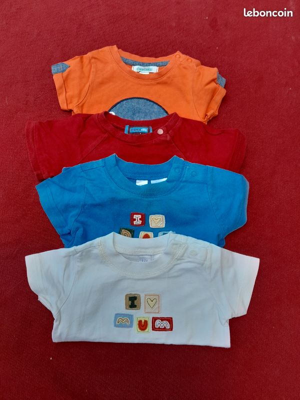 Lot t-shirt manches courtes bébé 3 mois (image 1)