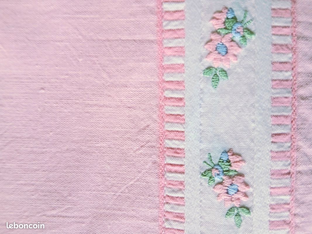 NEUF 1 drap rose 100 % coton 2 p (image 3)