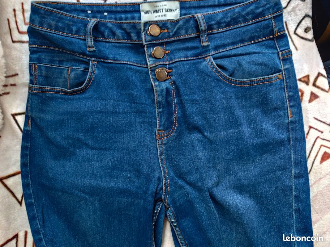 Jean CARBONE élégant dirty used look m coup violet taille 104