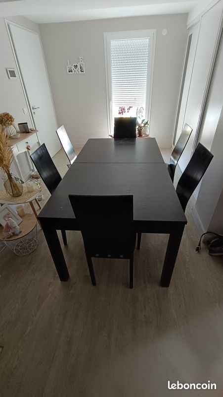Table extensible+6 chaises (image 1)