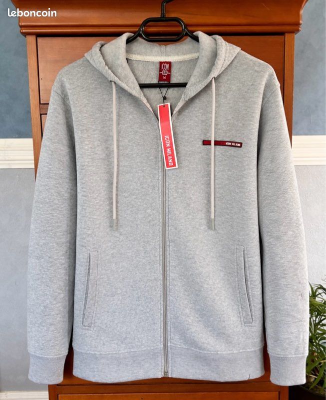 Sweat à capuche femme PELOTON zippé intégral gris coupe