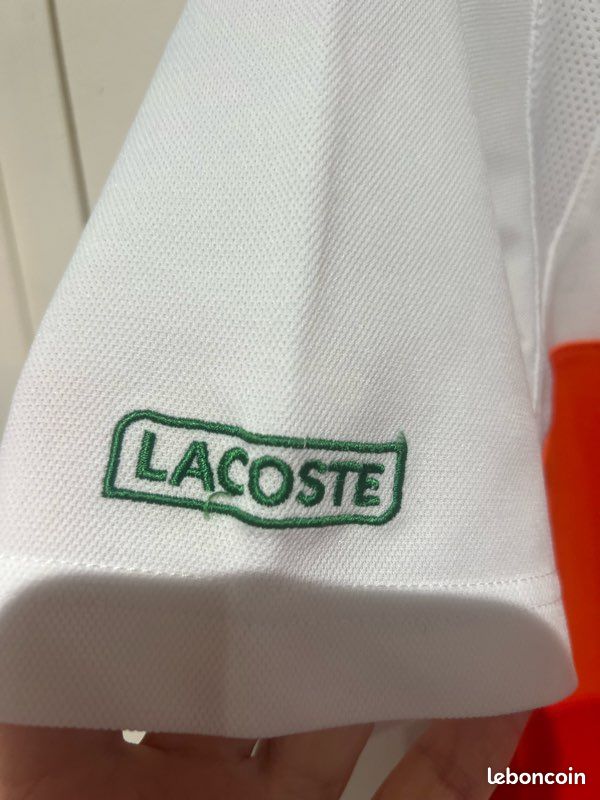 kaos polo polo lacoste corail T-shirt sport, Lacoste, orange, rouge blanc vert Vêtements
