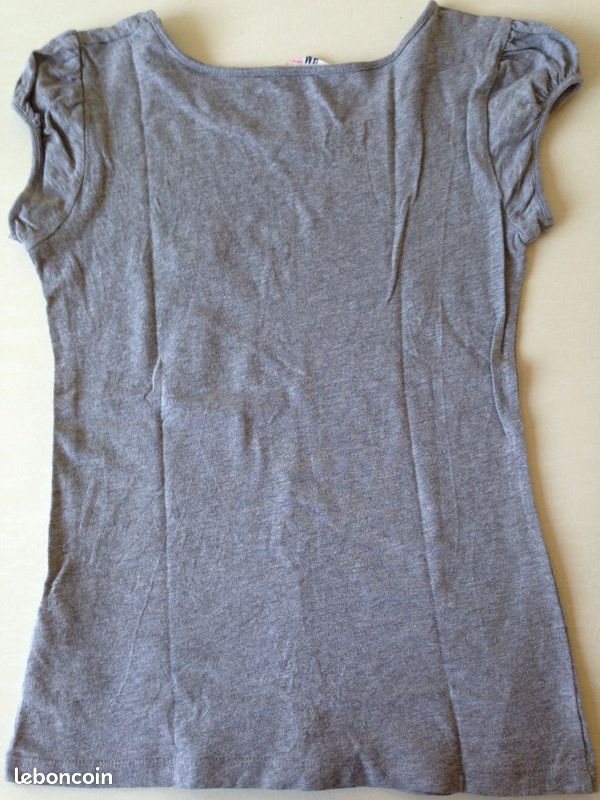 Tee-shirt gris "4 filles/relief" 10/12a (image 3)