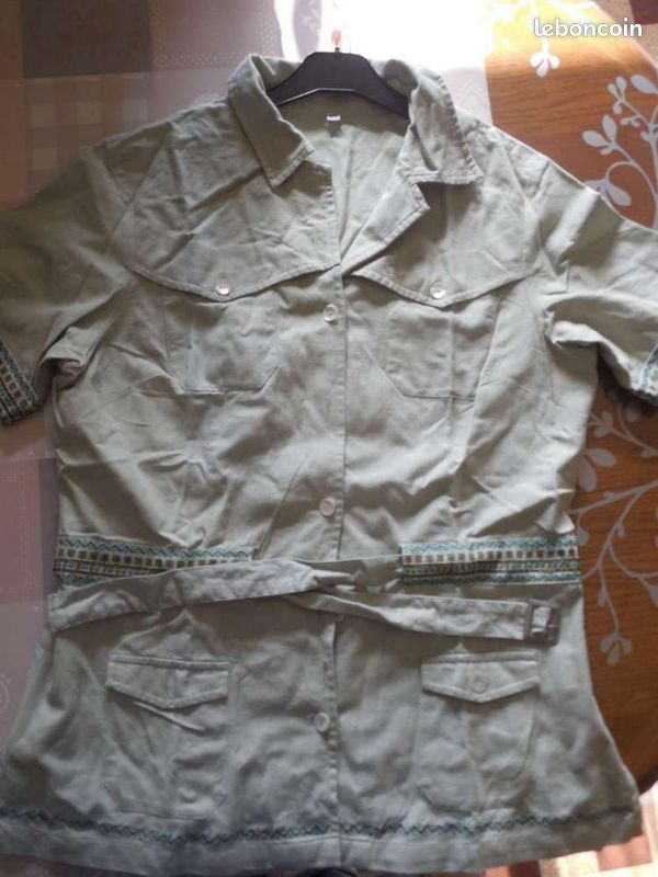 Veste vert amande, manches courtes, T44 (image 3)