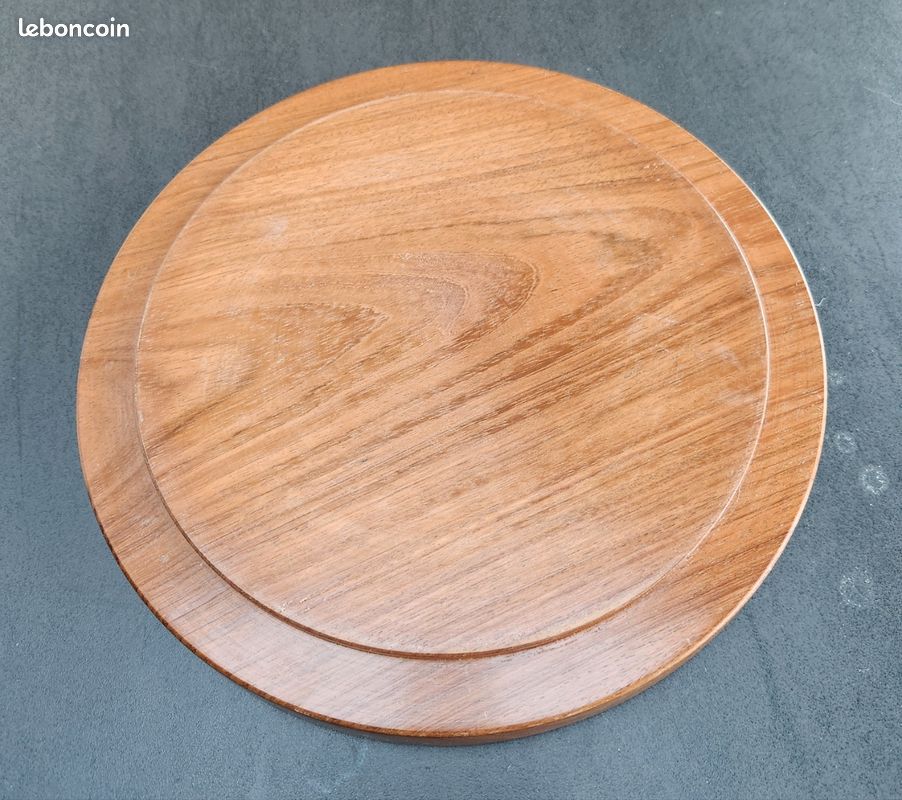 Plateau De Service Rond En Bois Massif - Extra Large 37,5 Cm | Plateau à Thé, Plateau De Table Basse, Décoration