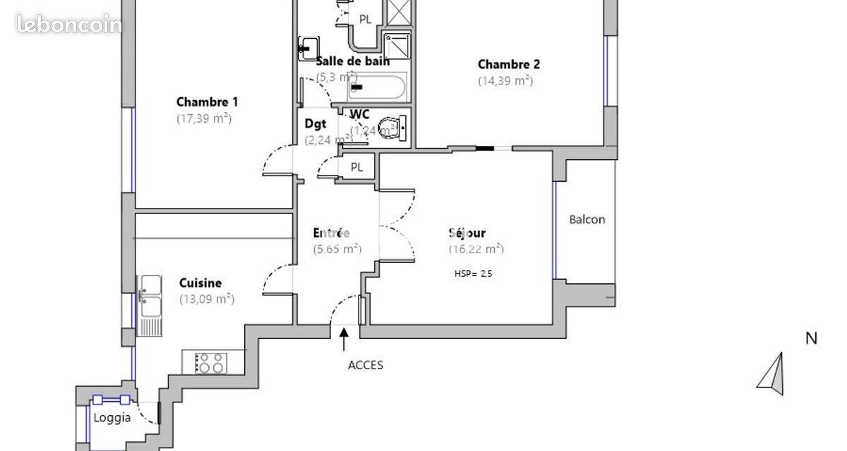 Appartement 3 pièces 77 m² · à Annecy · 77 m² · 1 218 €/mois