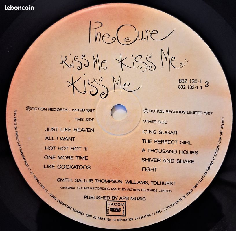 The Cure Kiss me - Vinyle Original (image 3)