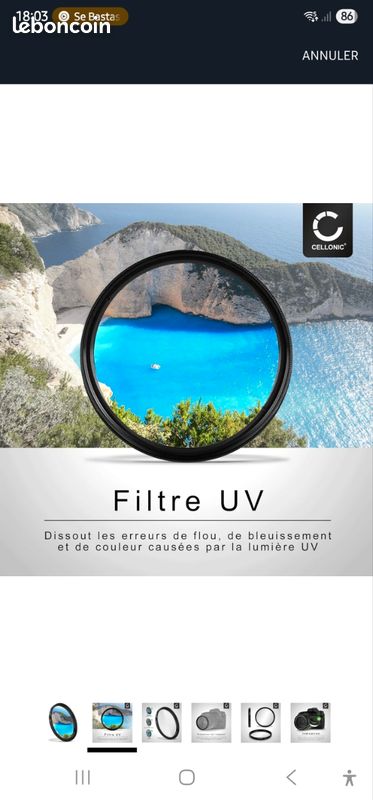Filtre Ultraviolet, Protection D'objectif Diamètre 58mm