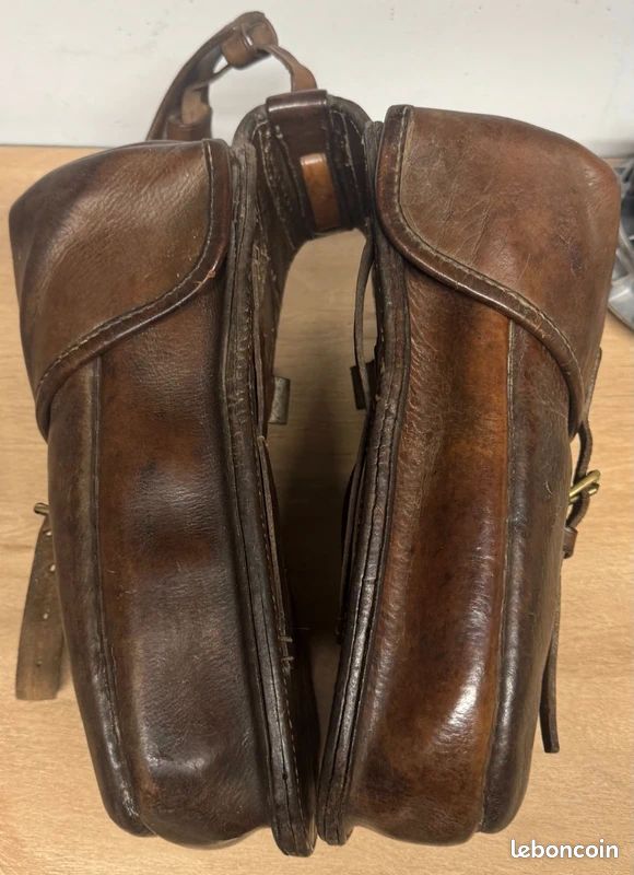 Rouleau De Cavalerie Militaire Anglais Vintage - Hobson & Sons - Années 1960 - Cuir Marron