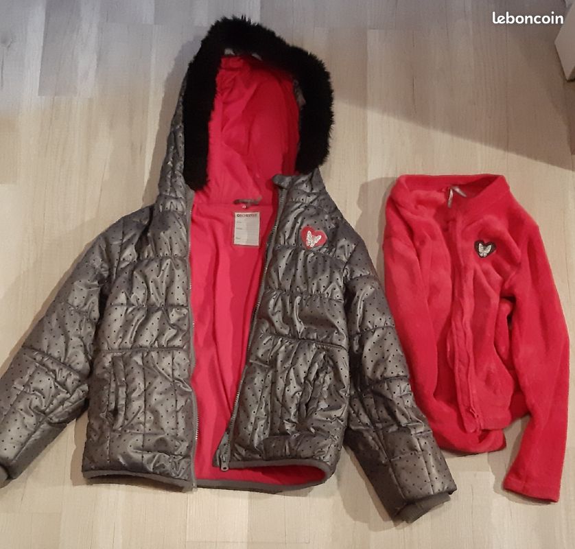 Manteau avec doublure polaire amovible 10 ans (image 1)