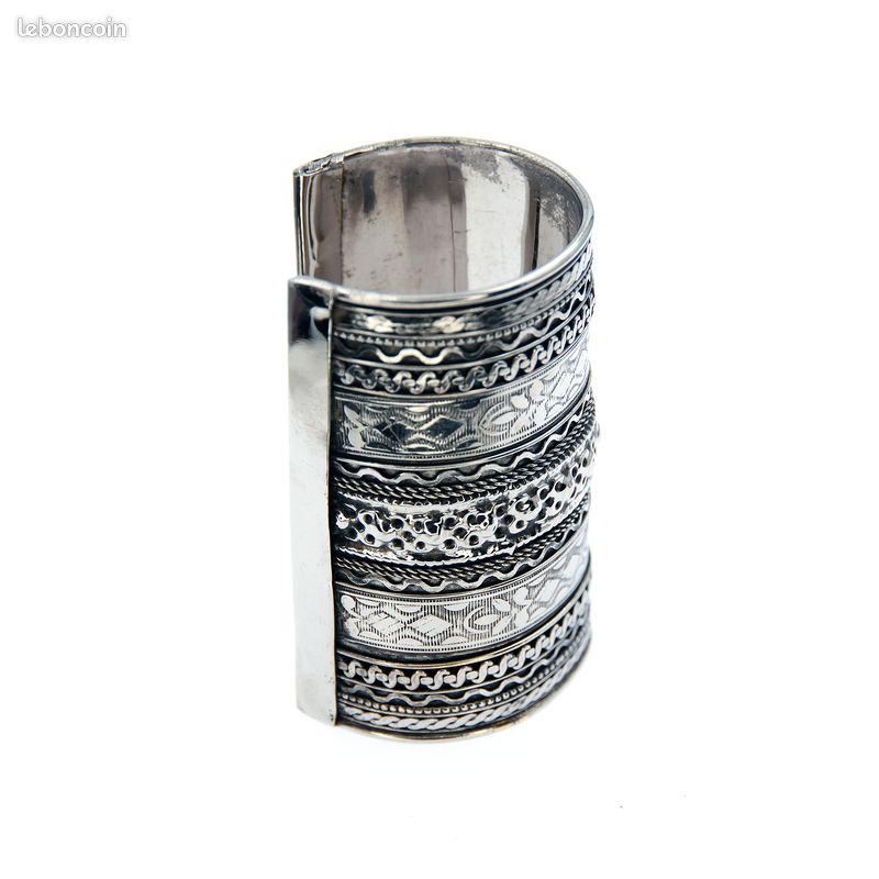 Bracelet Vintage Métal Argenté - Design Rétro Et élégant - Accessoire Chic Pour Femme