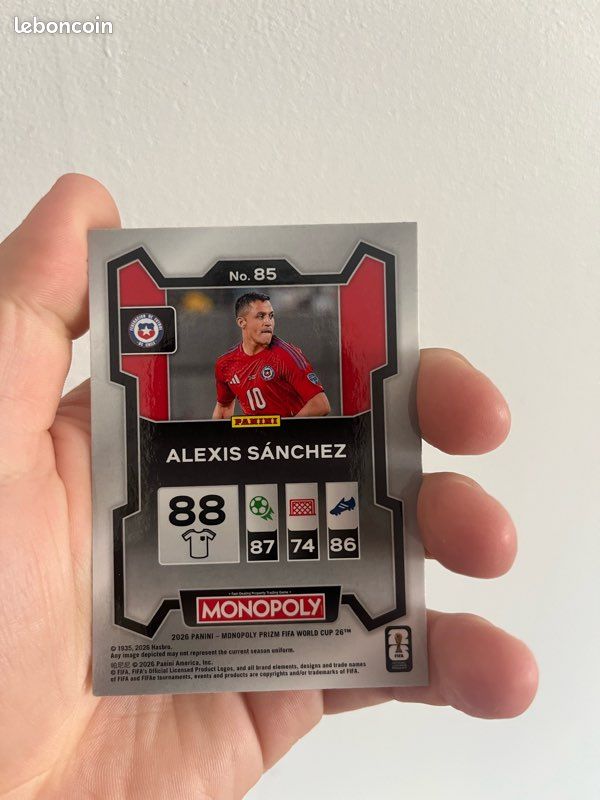 Carte Alexis Sánchez – Panini Prizm FIFA Monopoly – Chili 🇨🇱⚽️ (image 2)