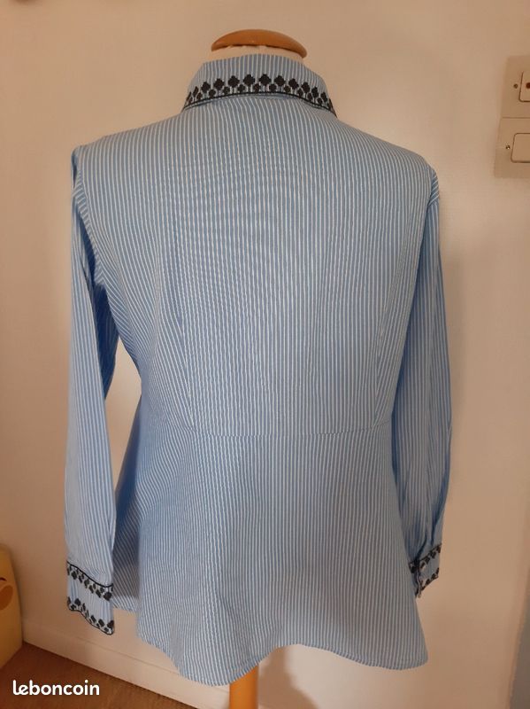 Chemise rayée brodée (image 2)